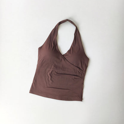 Cross Halter Sports Vest with Chest Pads
