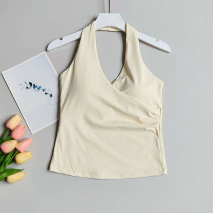 Cross Halter Sports Vest with Chest Pads