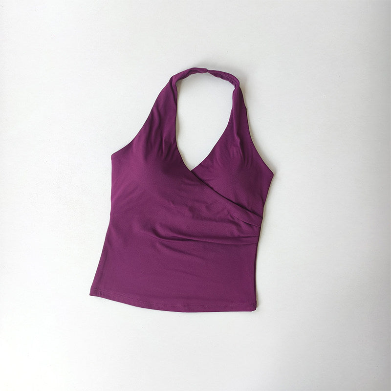 Cross Halter Sports Vest with Chest Pads