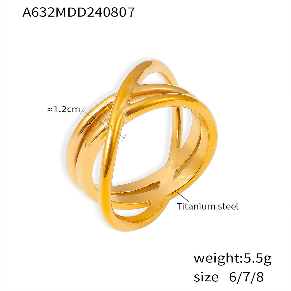 Cross Line Titanium Steel Ring