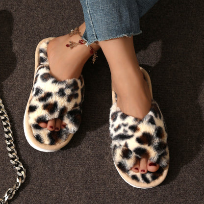 Cross Plush Slippers
