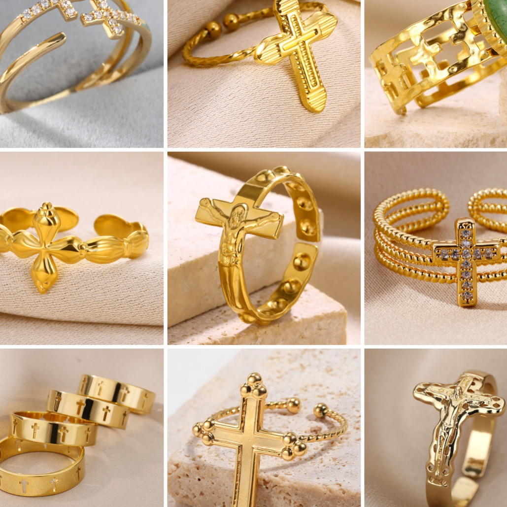 Cross Ring Double-Layer Ring