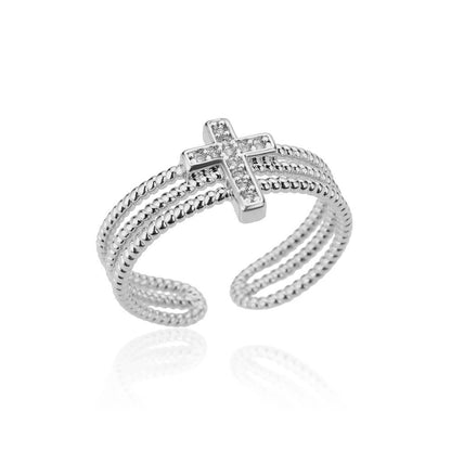 Cross Ring Double-Layer Ring