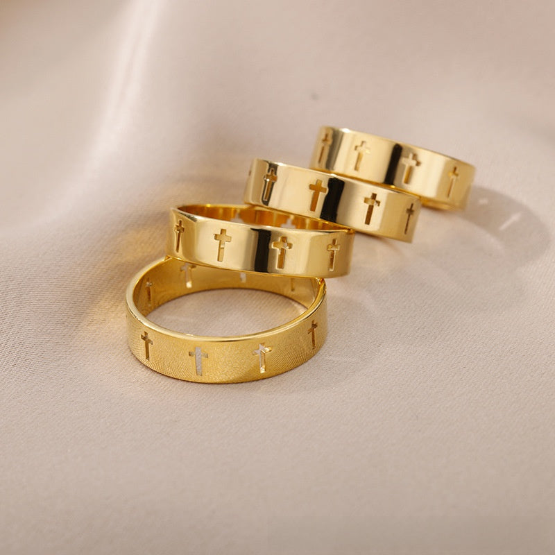 Cross Ring Double-Layer Ring