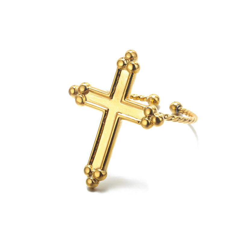 Cross Ring Double-Layer Ring