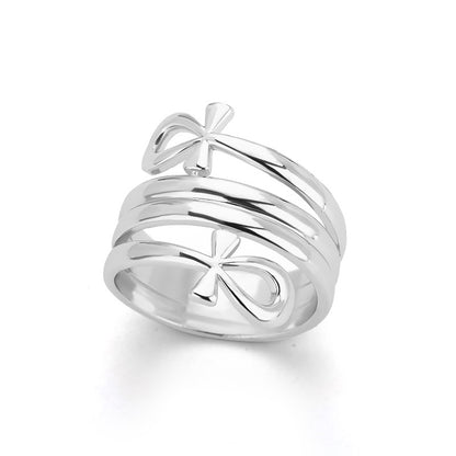 Cross Ring Double-Layer Ring