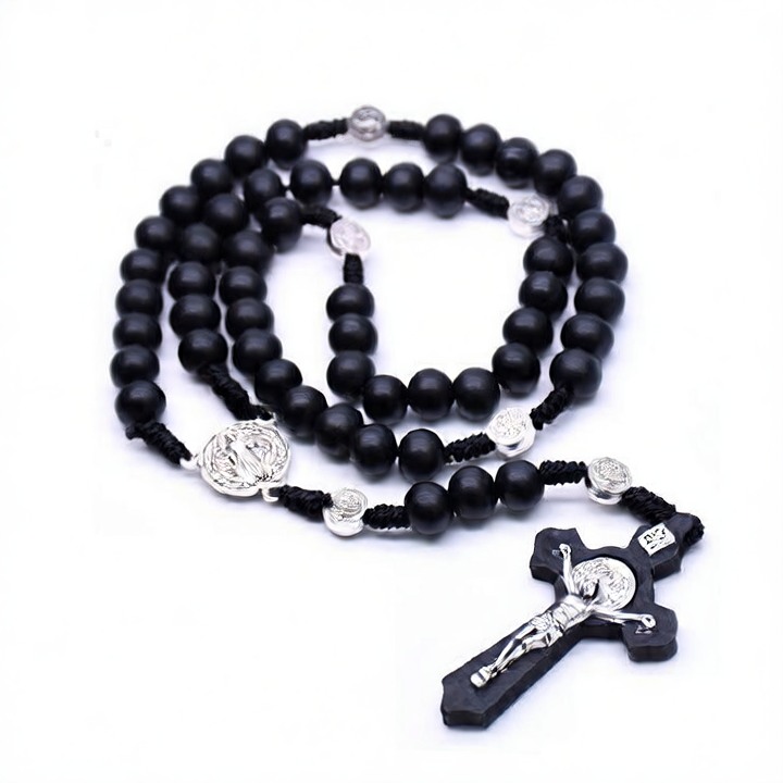 Cross-shaped brown necklace