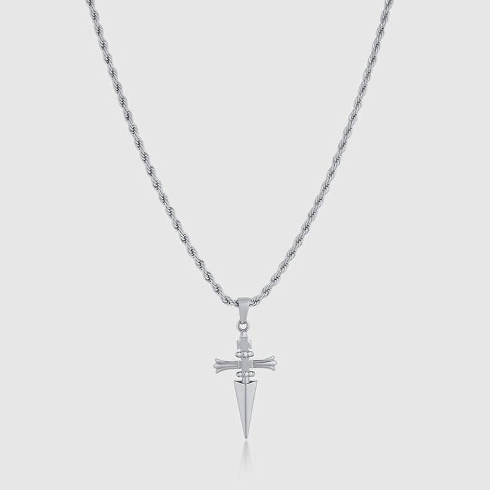 Cross-shaped couple necklace
