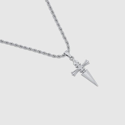 Cross-shaped couple necklace