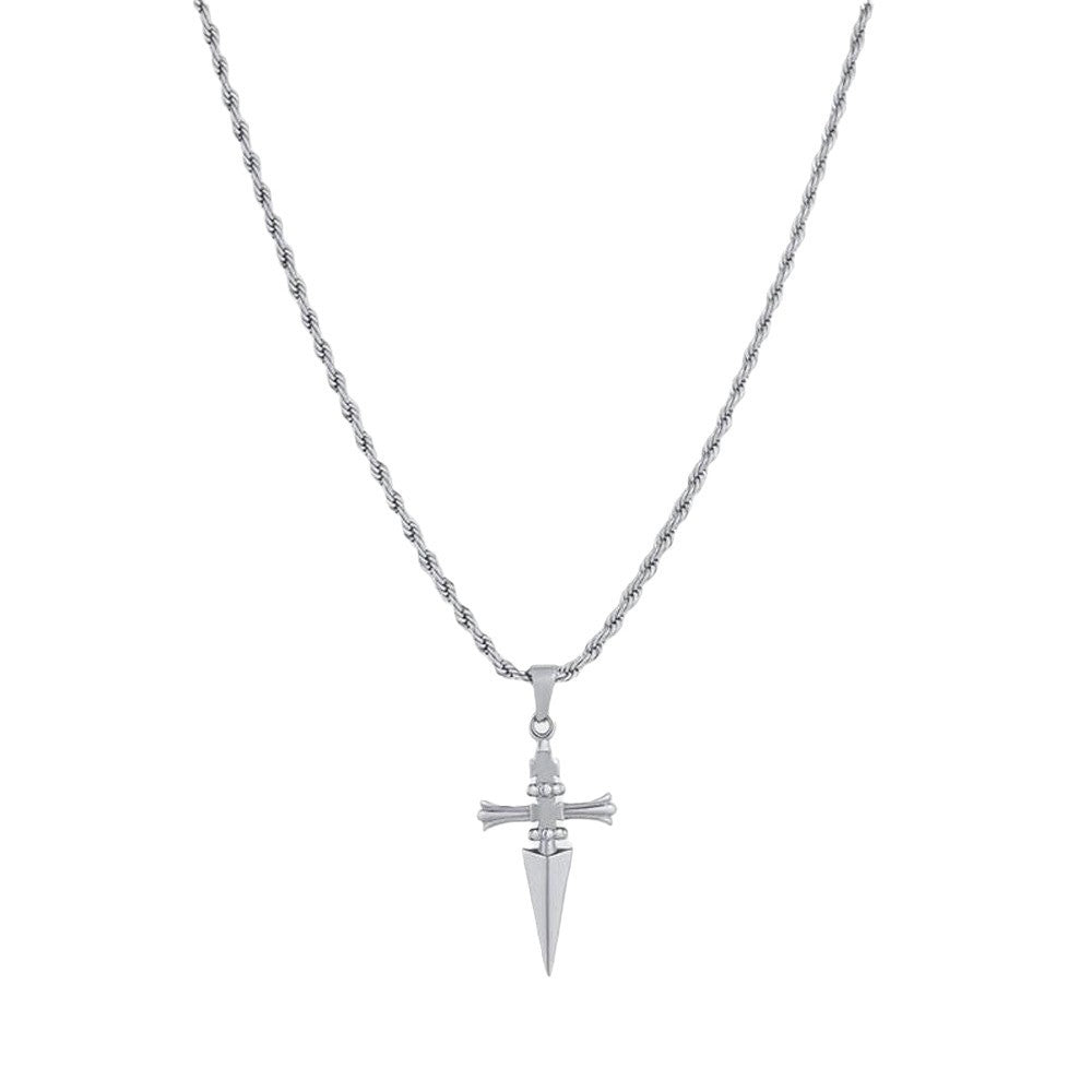 Cross-shaped couple necklace