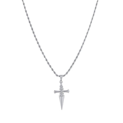 Cross-shaped couple necklace