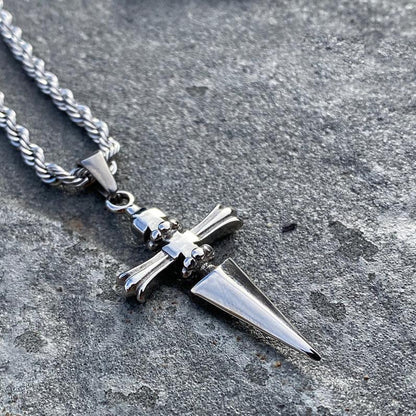 Cross-shaped couple necklace