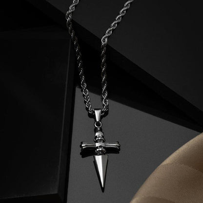 Cross-shaped couple necklace