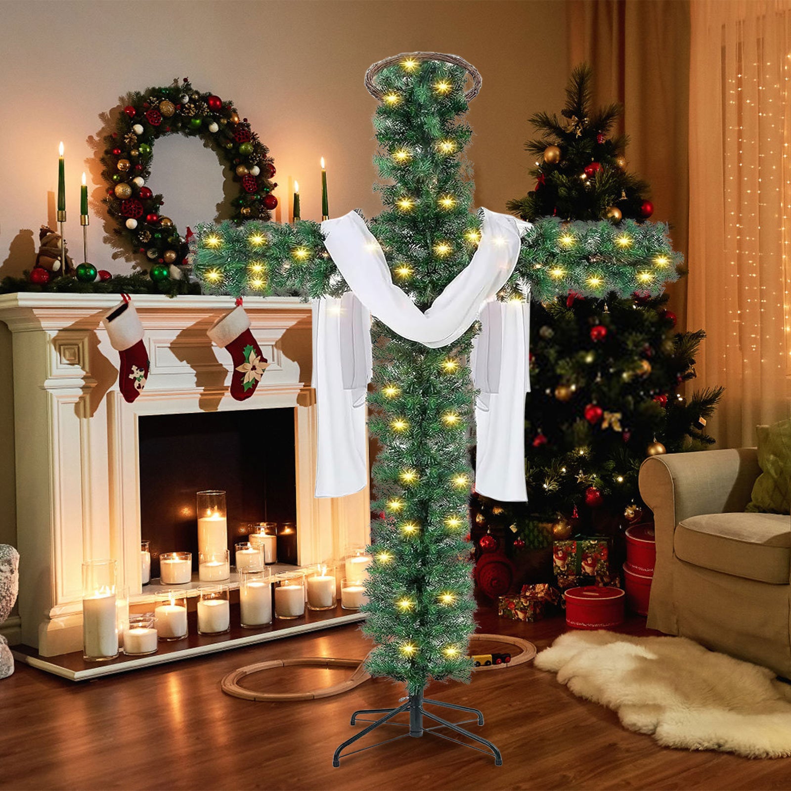 cross-shaped Easter Christmas tree