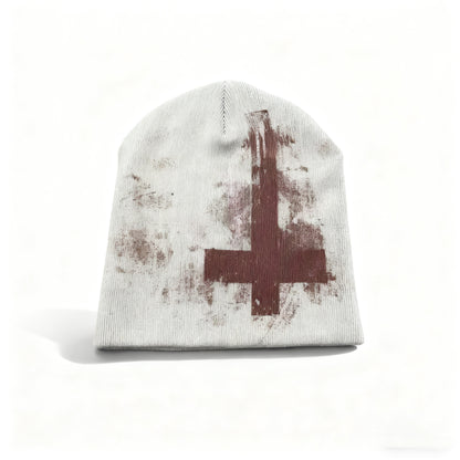 Cross-shaped knitted hat