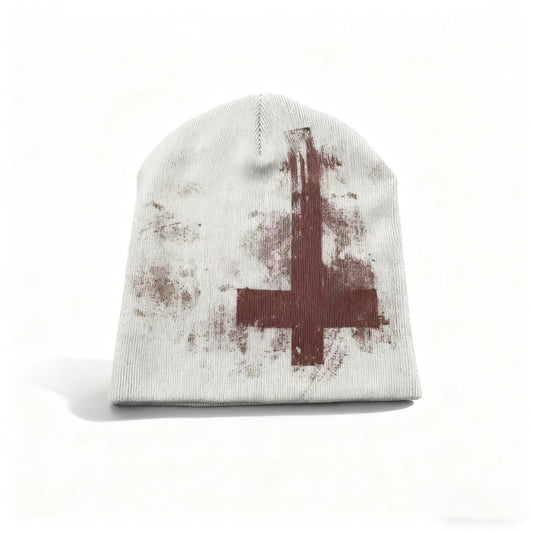 Cross-shaped knitted hat