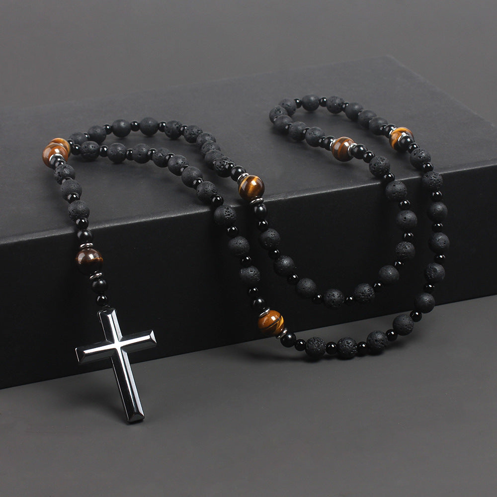 Cross-shaped religious necklace