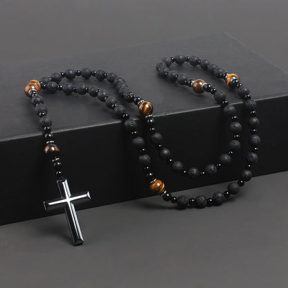 Cross-shaped religious necklace
