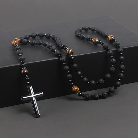 Cross-shaped religious necklace