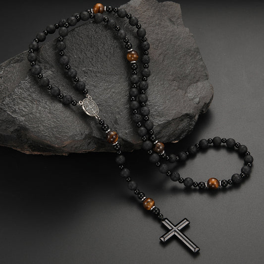 Cross-shaped religious necklace