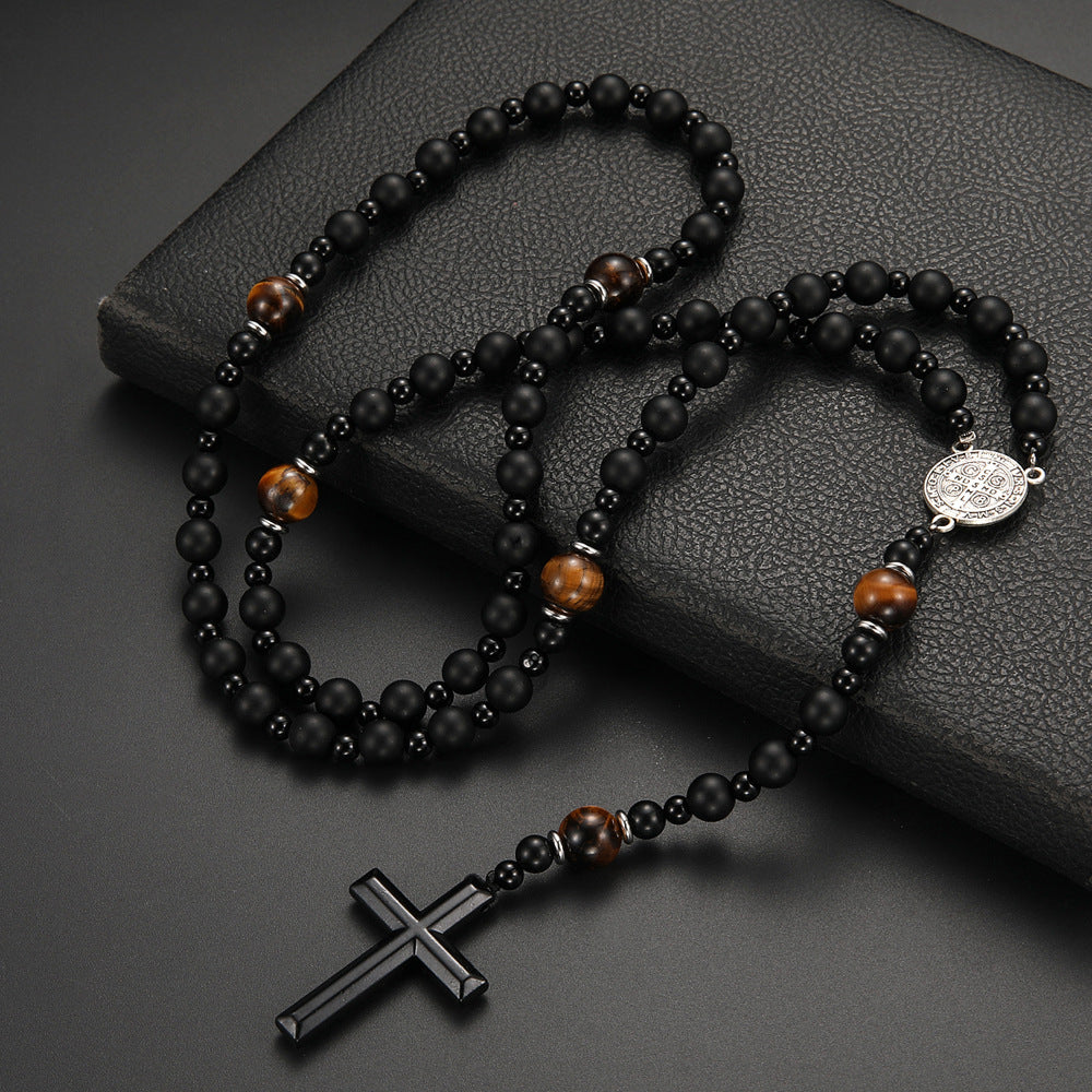 Cross-shaped religious necklace