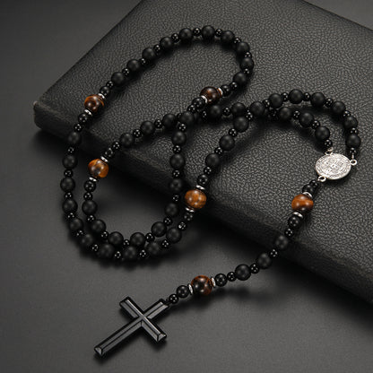 Cross-shaped religious necklace