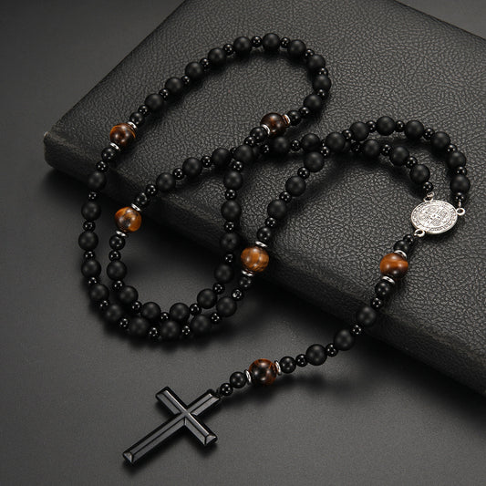 Cross-shaped religious necklace