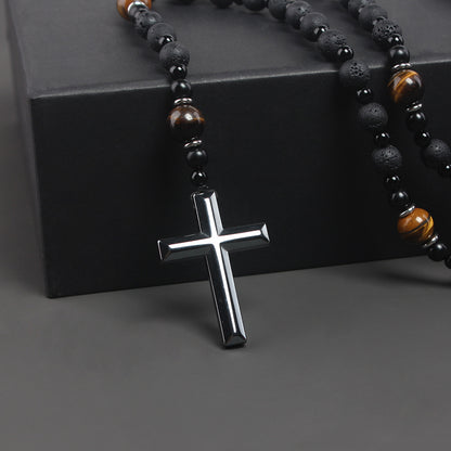 Cross-shaped religious necklace