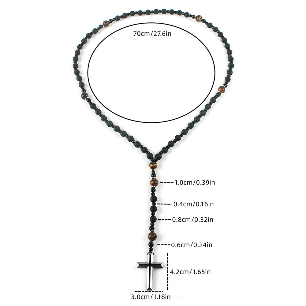 Cross-shaped religious necklace