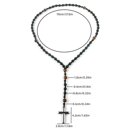 Cross-shaped religious necklace