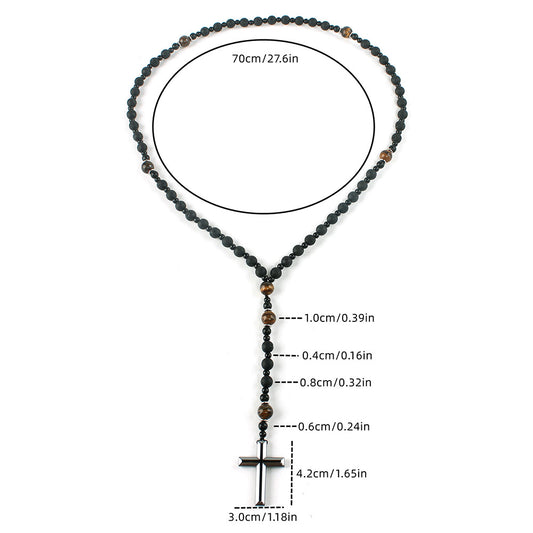 Cross-shaped religious necklace