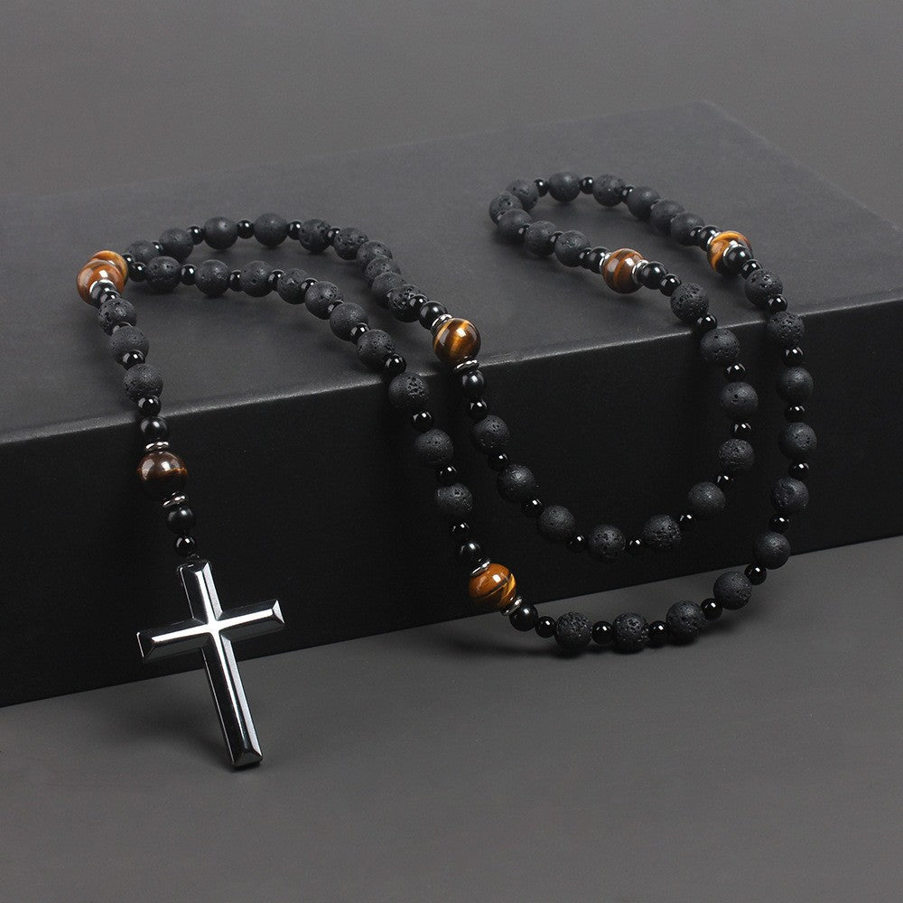 Cross-shaped religious necklace