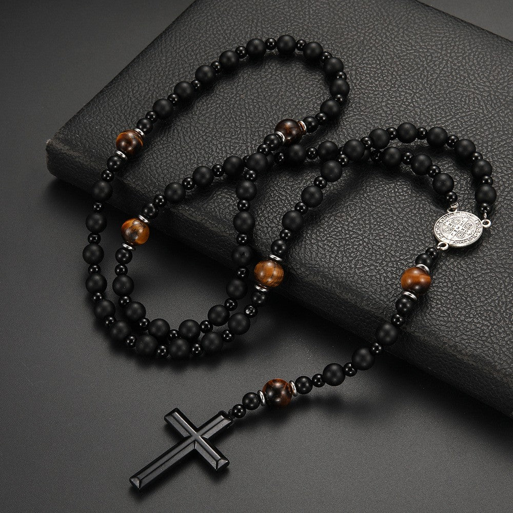 Cross-shaped religious necklace