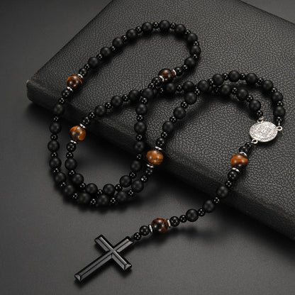 Cross-shaped religious necklace