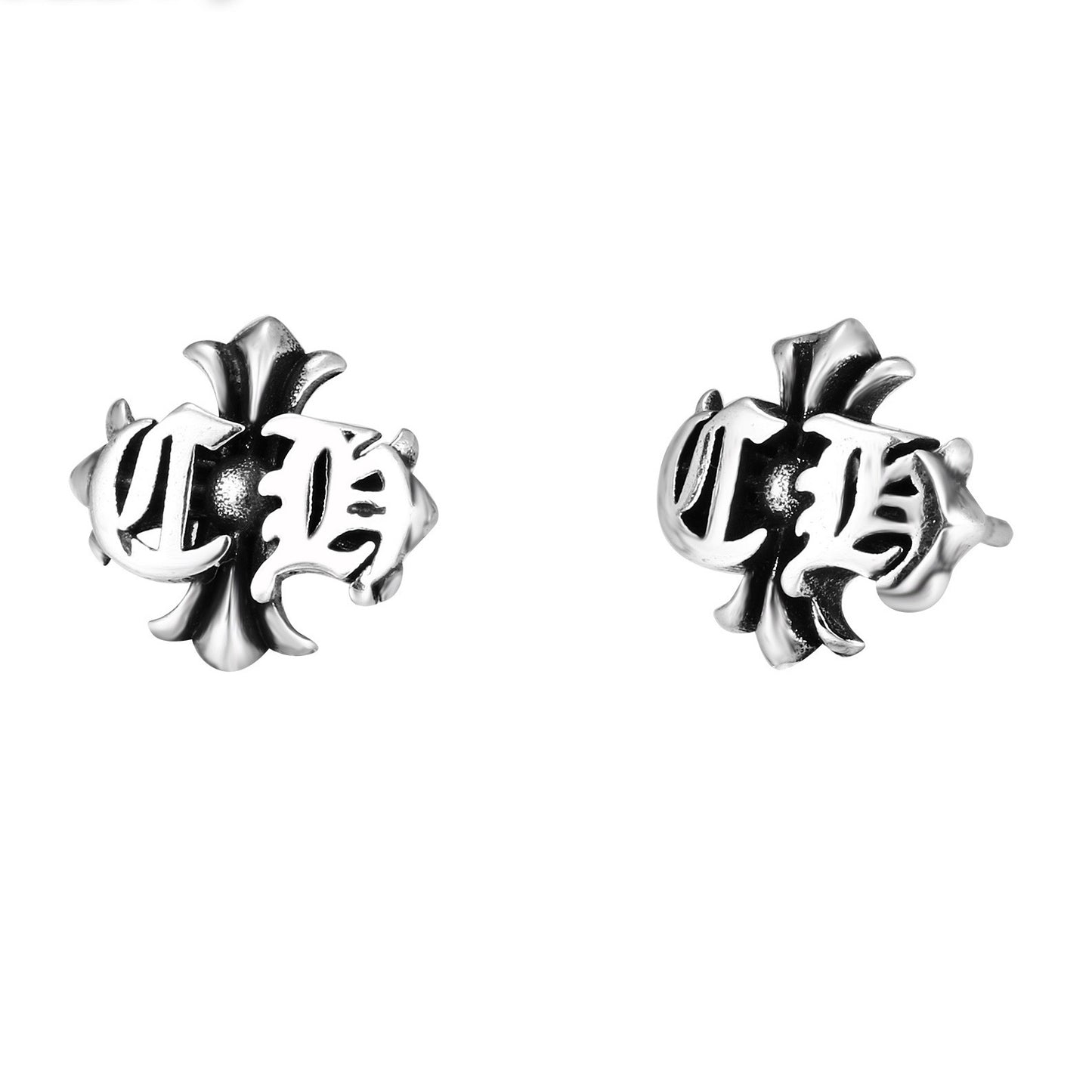 Cross-shaped stud earrings