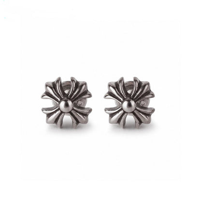 Cross-shaped stud earrings