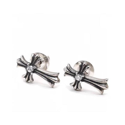 Cross-shaped stud earrings
