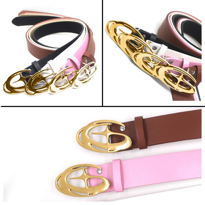 Cross-stitch buckle belt
