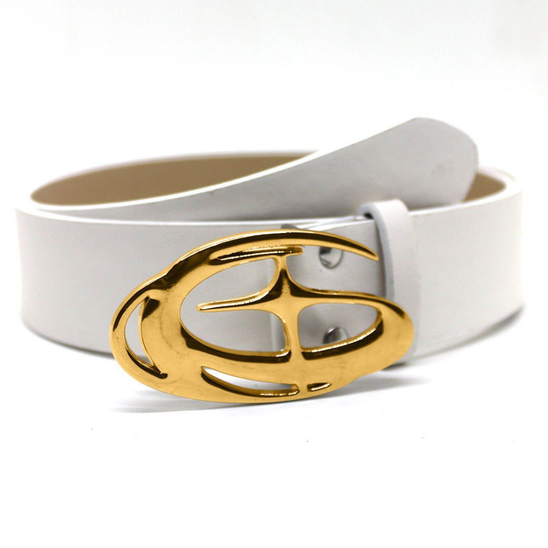Cross-stitch buckle belt