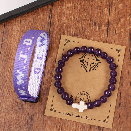 Cross three-piece bracelet set