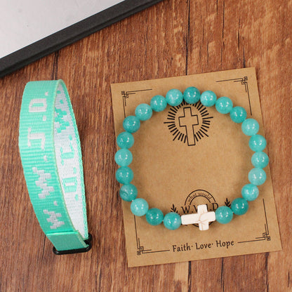 Cross three-piece bracelet set