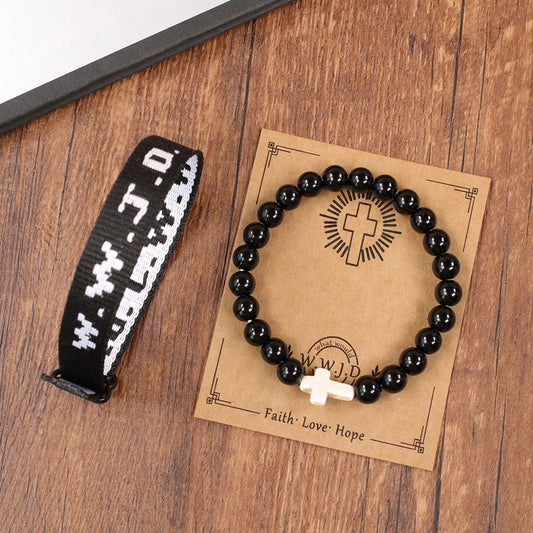 Cross three-piece bracelet set