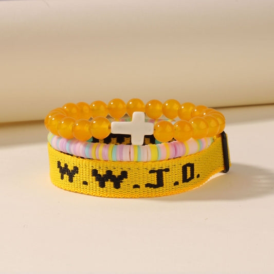 Cross three-piece bracelet set