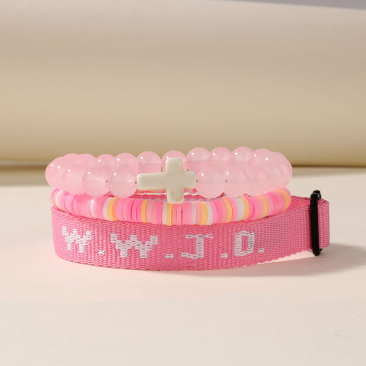 Cross three-piece bracelet set