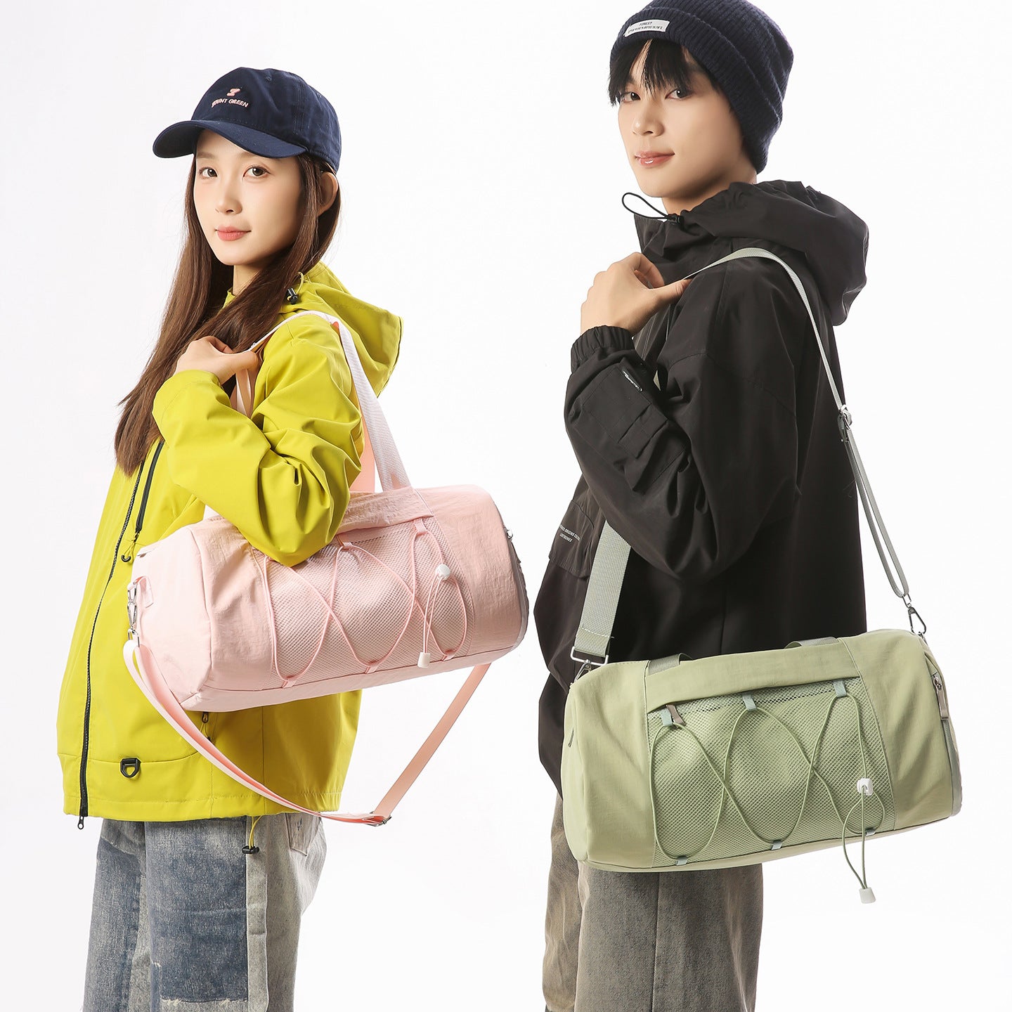 Crossbody Travel Tote Bag with Shoe Compartment