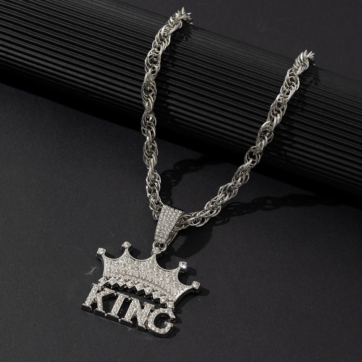 Crown Letter King Pendant Hip Hop Necklace