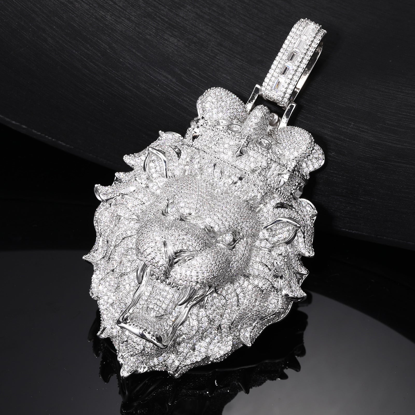 Crown Lion Pendant Zircon Hip Hop Necklace