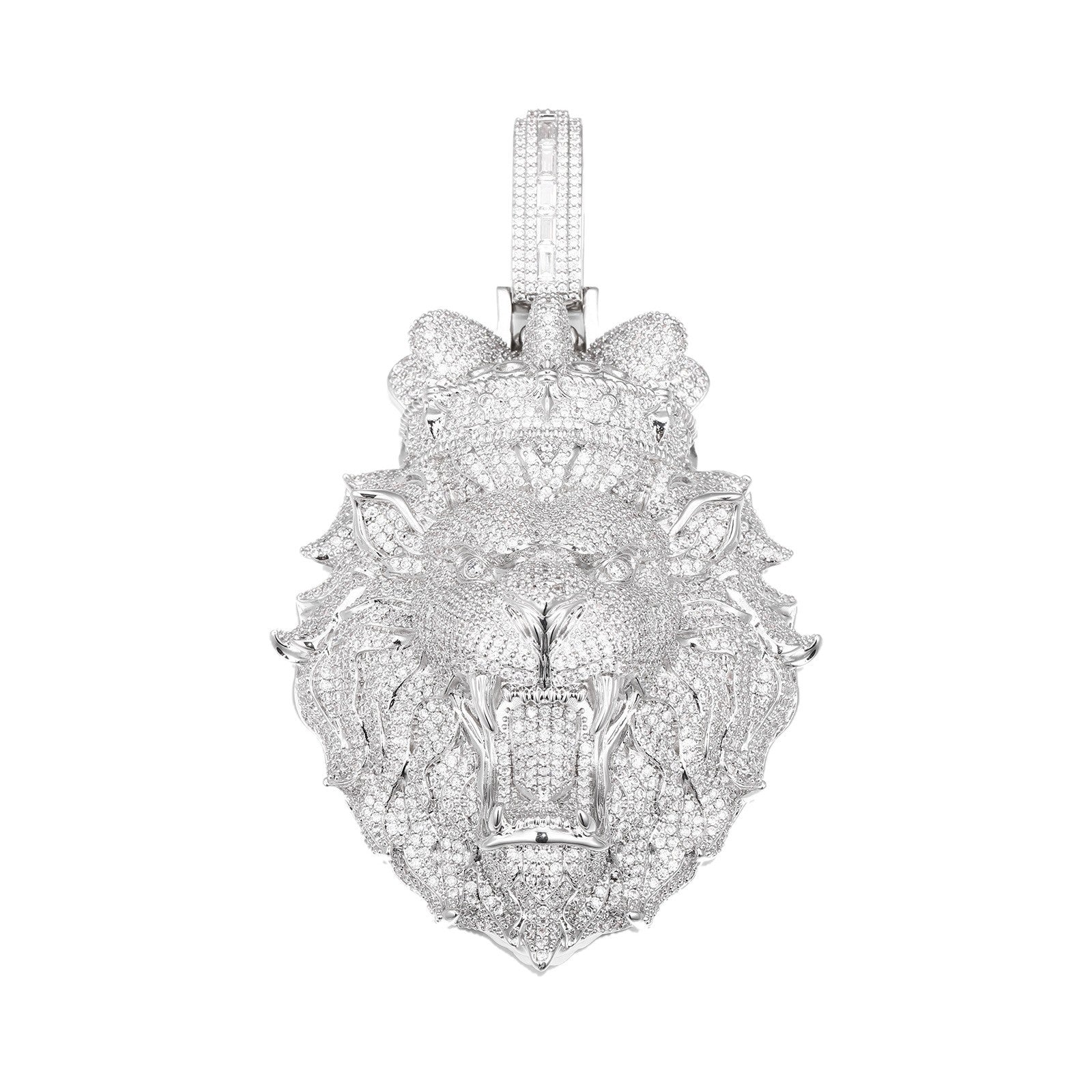 Crown Lion Pendant Zircon Hip Hop Necklace