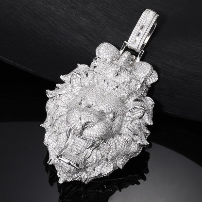 Crown Lion Pendant Zircon Hip Hop Necklace