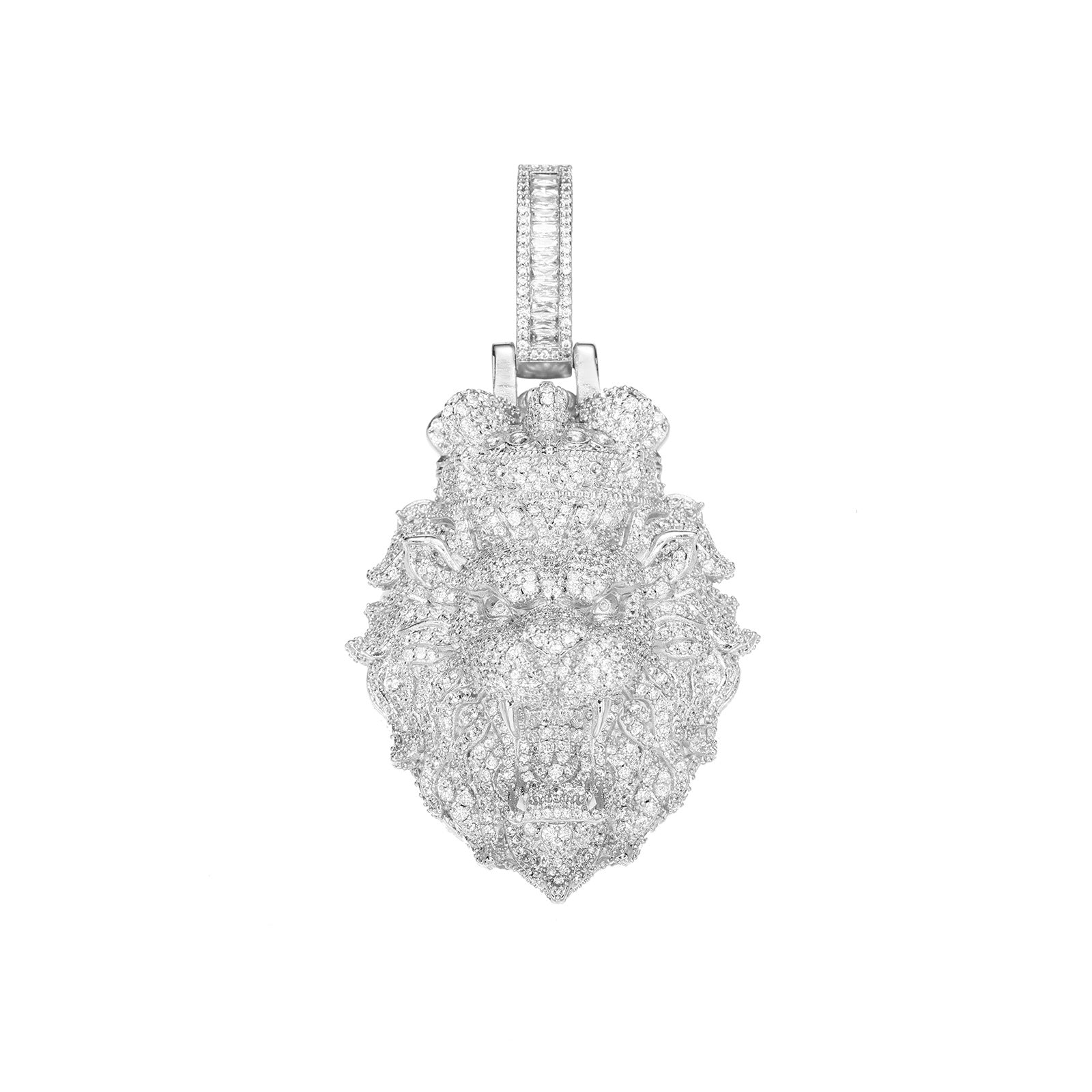 Crown Lion Pendant Zircon Hip Hop Necklace